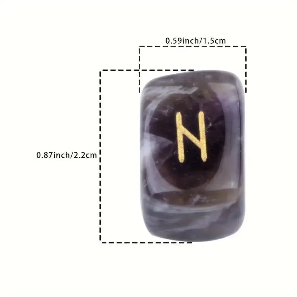 Amethyst Rune Stones 25Pcs Natural Stone Crystal Runes - CosmicBlueprint7