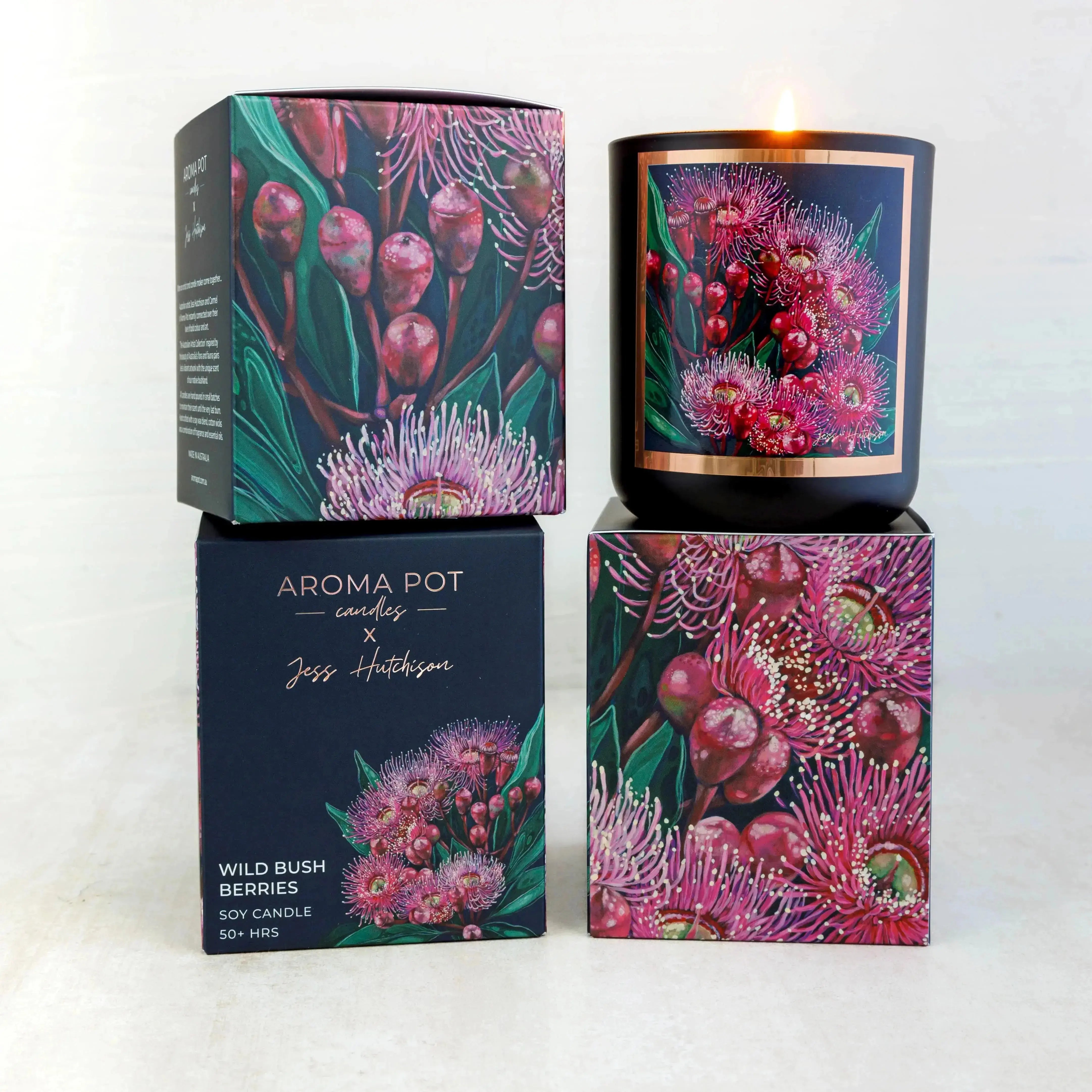 50+hrs Australian artist soy candle - Wild Bush Berries - CosmicBlueprint7