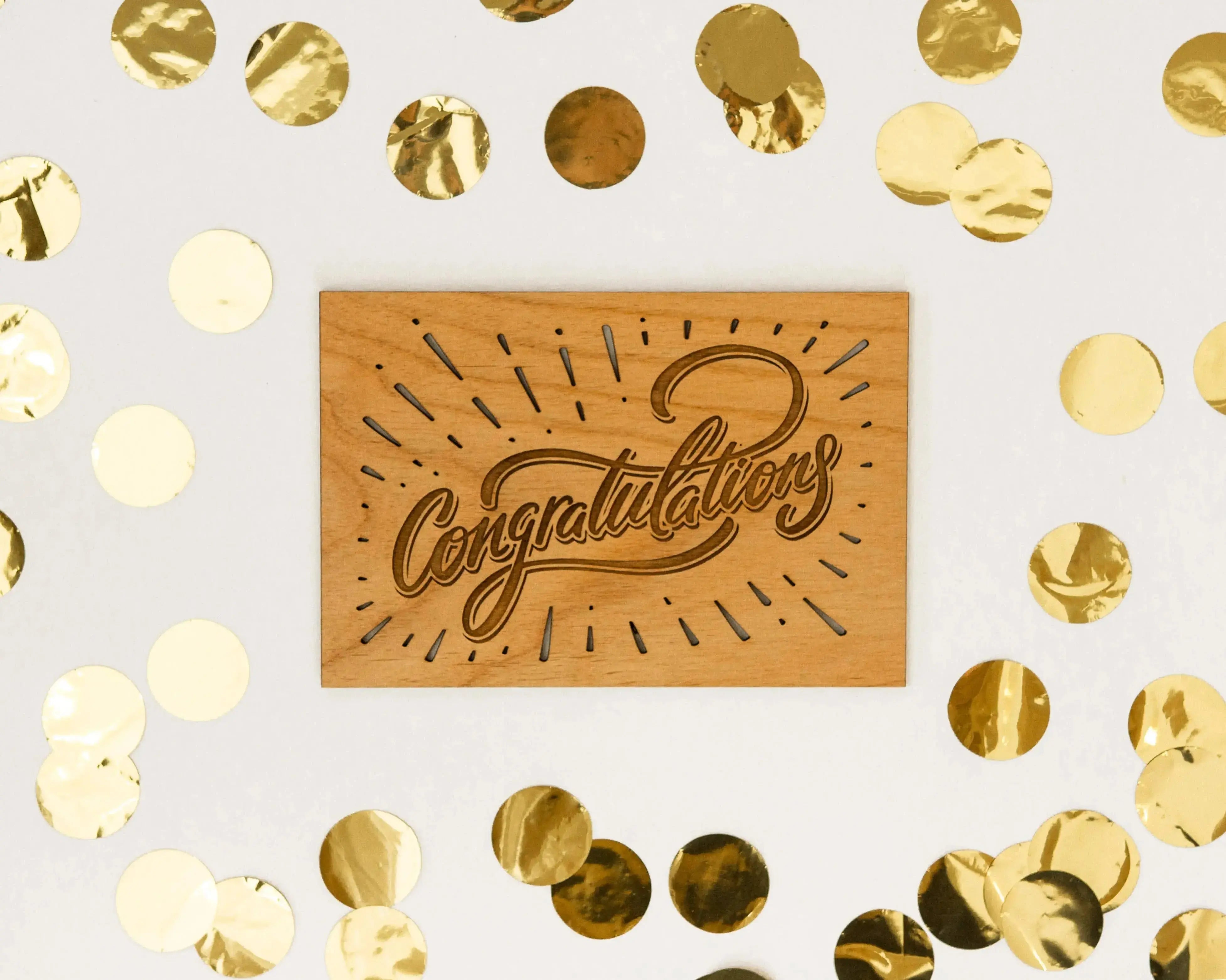 Congratulations! Real Wood Card - CosmicBlueprint7