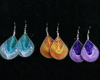 Stunning woven earring (Silk Tread)handmade products - CosmicBlueprint7