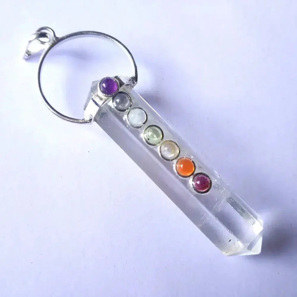 Clear Quatz 7Chakra colour point - CosmicBlueprint7