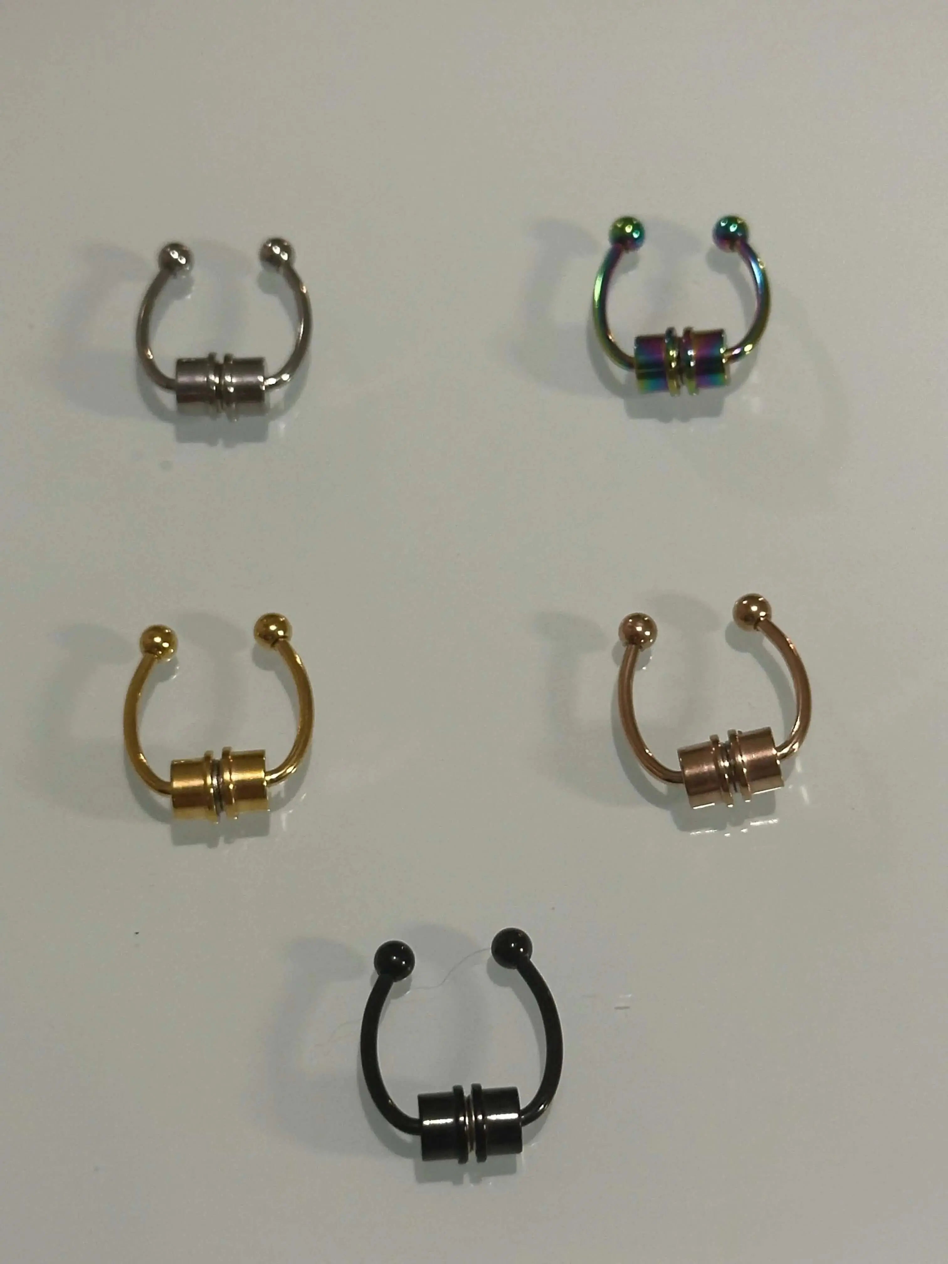 Magnetic Nose Stud Set - 5pcs Fashionable Nose Rings - CosmicBlueprint7