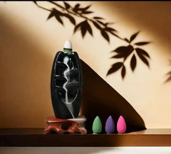 BLACK mini waterfall flowing cone incense so cute 🥰 - CosmicBlueprint7