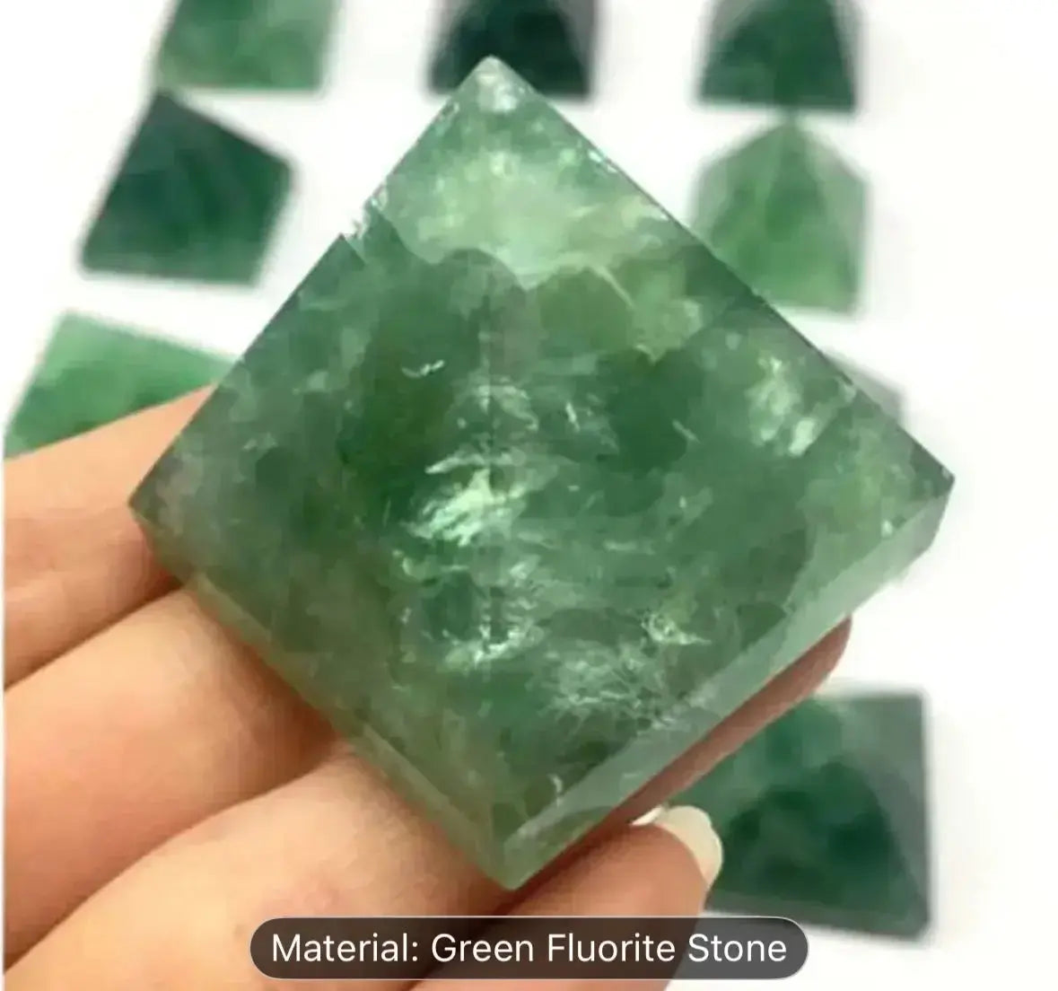 Green Fluorite Pyramid - Natural Crystal Stone 3cm - CosmicBlueprint7