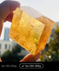 Yellow Calcite Raw Crystal - Large Natural Stone 250-360g - CosmicBlueprint7