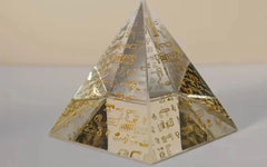 Egyptian Hieroglyphic Crystal Pyramid - Sacred Geometry Energy Tool - CosmicBlueprint7