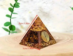Orgonite Pyramid with Tiger's Eye - EMF Protection & Energy Amplifier (5cm) - CosmicBlueprint7