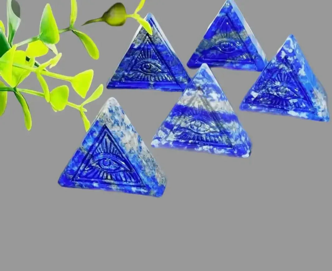 Lapis Lazuli Eye of Ra Pyramid - Third Eye Activation & Wisdom (5cm) - CosmicBlueprint7