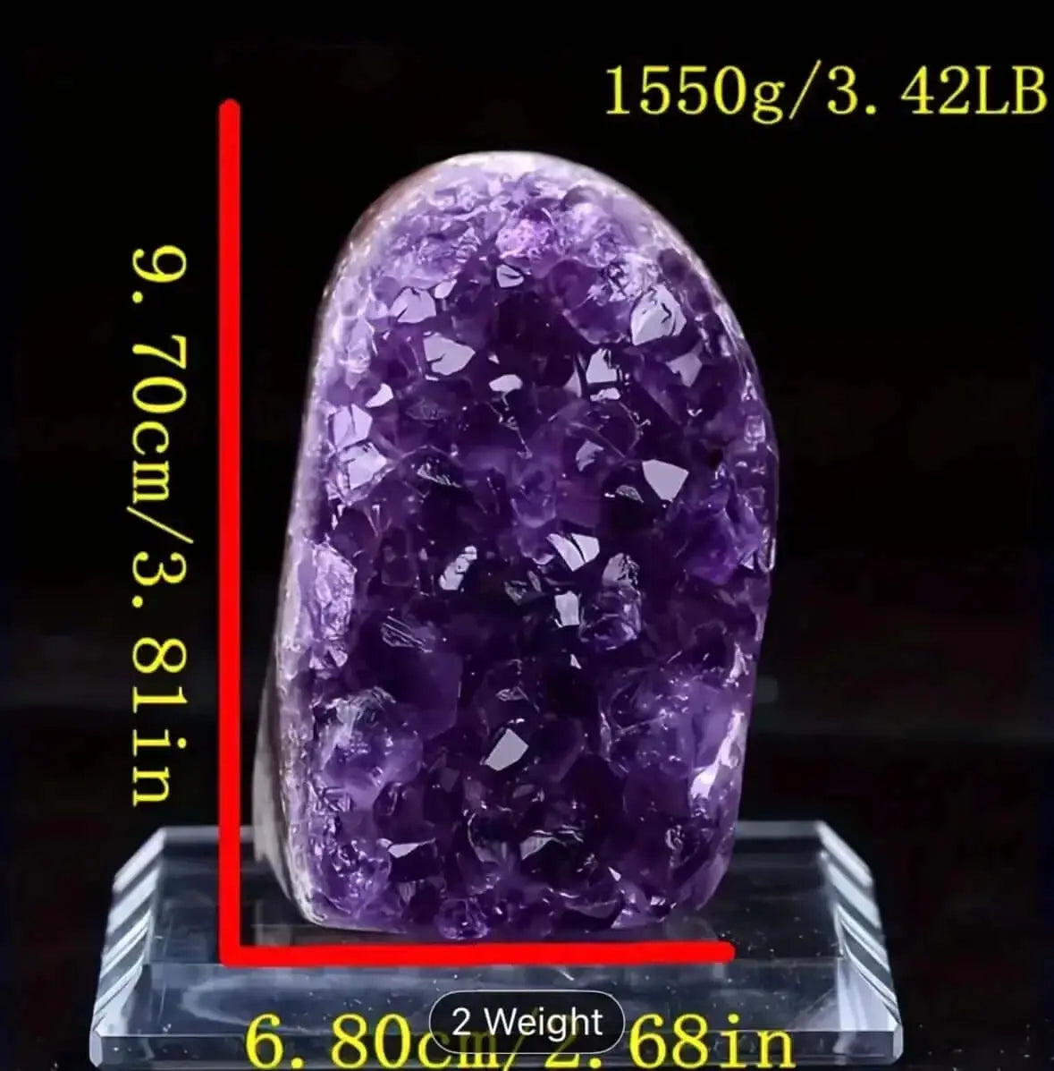 Amethyst Geode Cathedral - Premium Quality 1220g3.42lb) without stand - CosmicBlueprint7