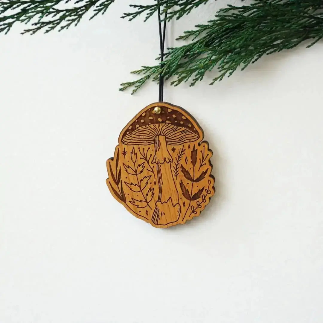Mushroom Forest | Wood Ornament - CosmicBlueprint7