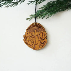 Mushroom Forest | Wood Ornament - CosmicBlueprint7
