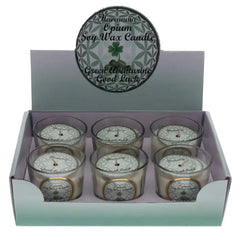 Crystal Votive Soy Candle - Good Luck Green Aventurine Opium - CosmicBlueprint7