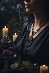 Black Obsidian Dragon Pendant - Lifestyle