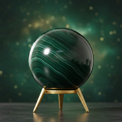 Dark Green Agate Crystal Sphere