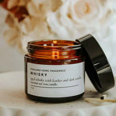 Whisky | Whisky & Leather | 50g Mini Travel Soy Candle - CosmicBlueprint7