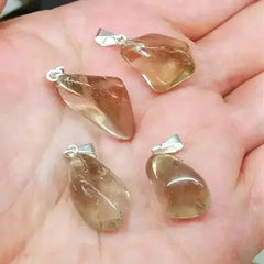 Libyan Desert Glass Pendant comes with rubber necklace black - CosmicBlueprint7