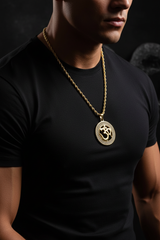 Om Symbol Crystal Pendant Necklace