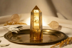 Yellow Crystal Column - Natural Citrine Tower 7-9cm - CosmicBlueprint7