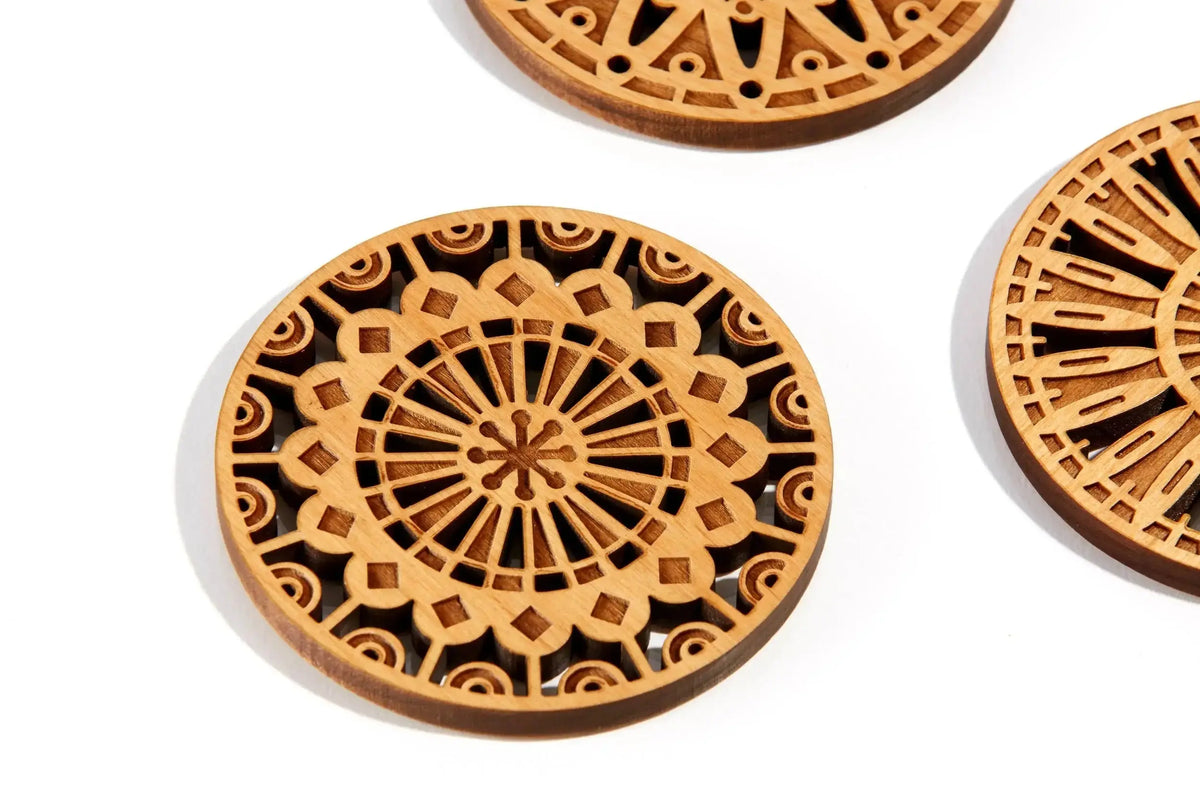 Kaleidescope / Alder Wood Coaster Set - CosmicBlueprint7