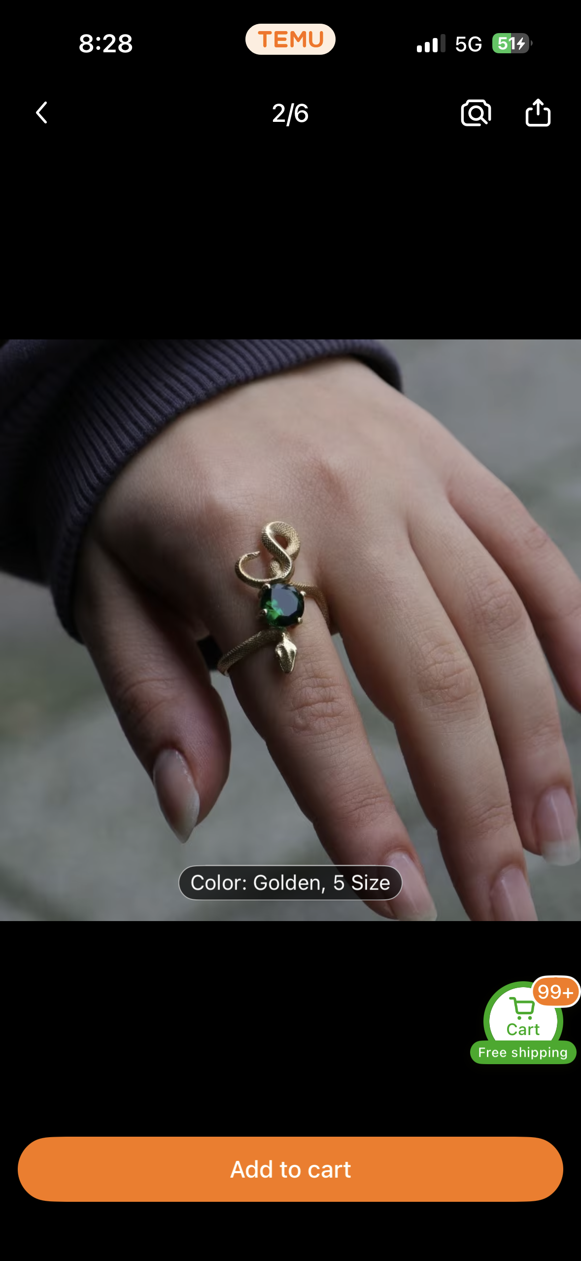 Emerald Snake Ring 🐍💚