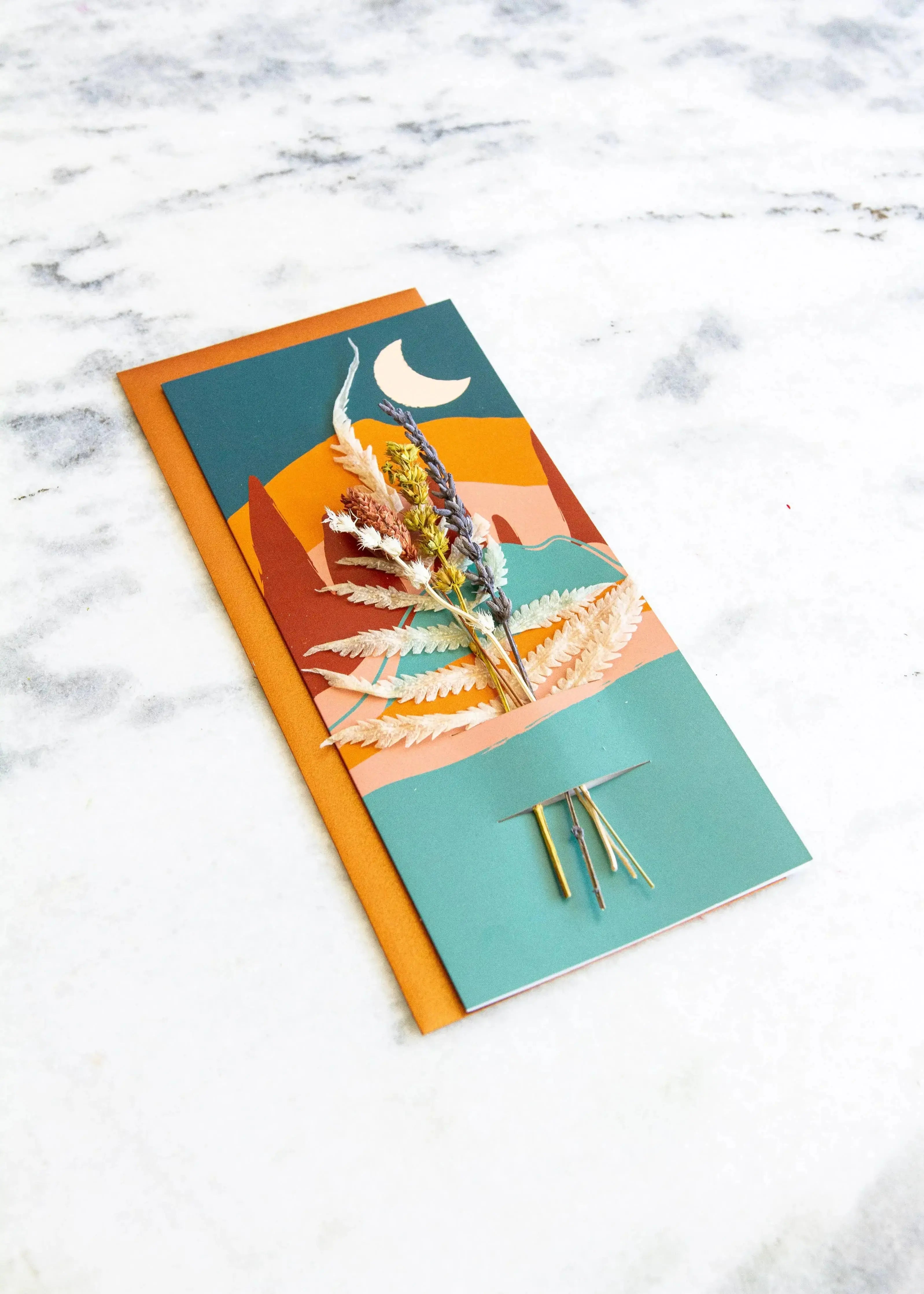 Mountains | Dried Floral Greeting Card - CosmicBlueprint7