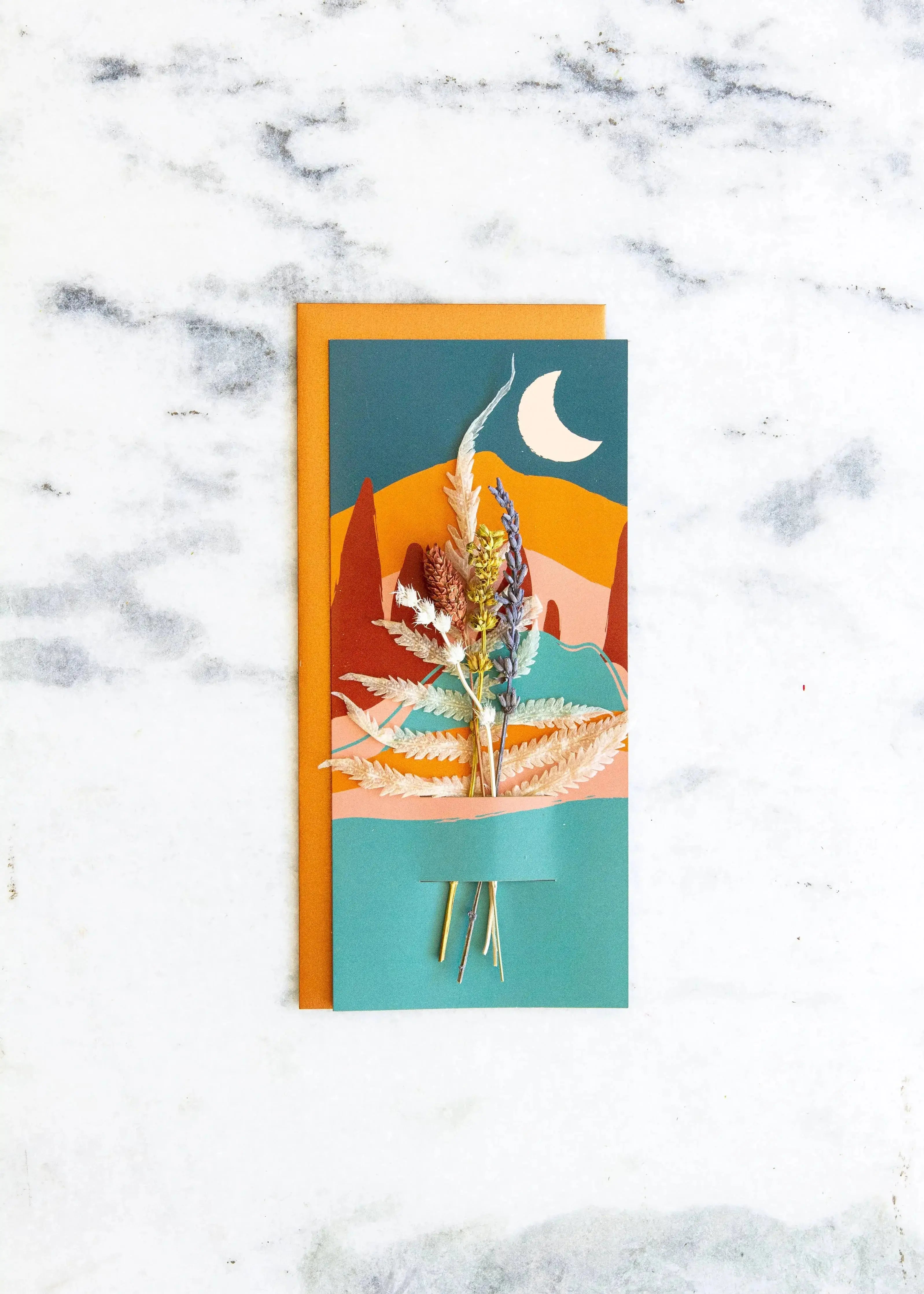 Mountains | Dried Floral Greeting Card - CosmicBlueprint7