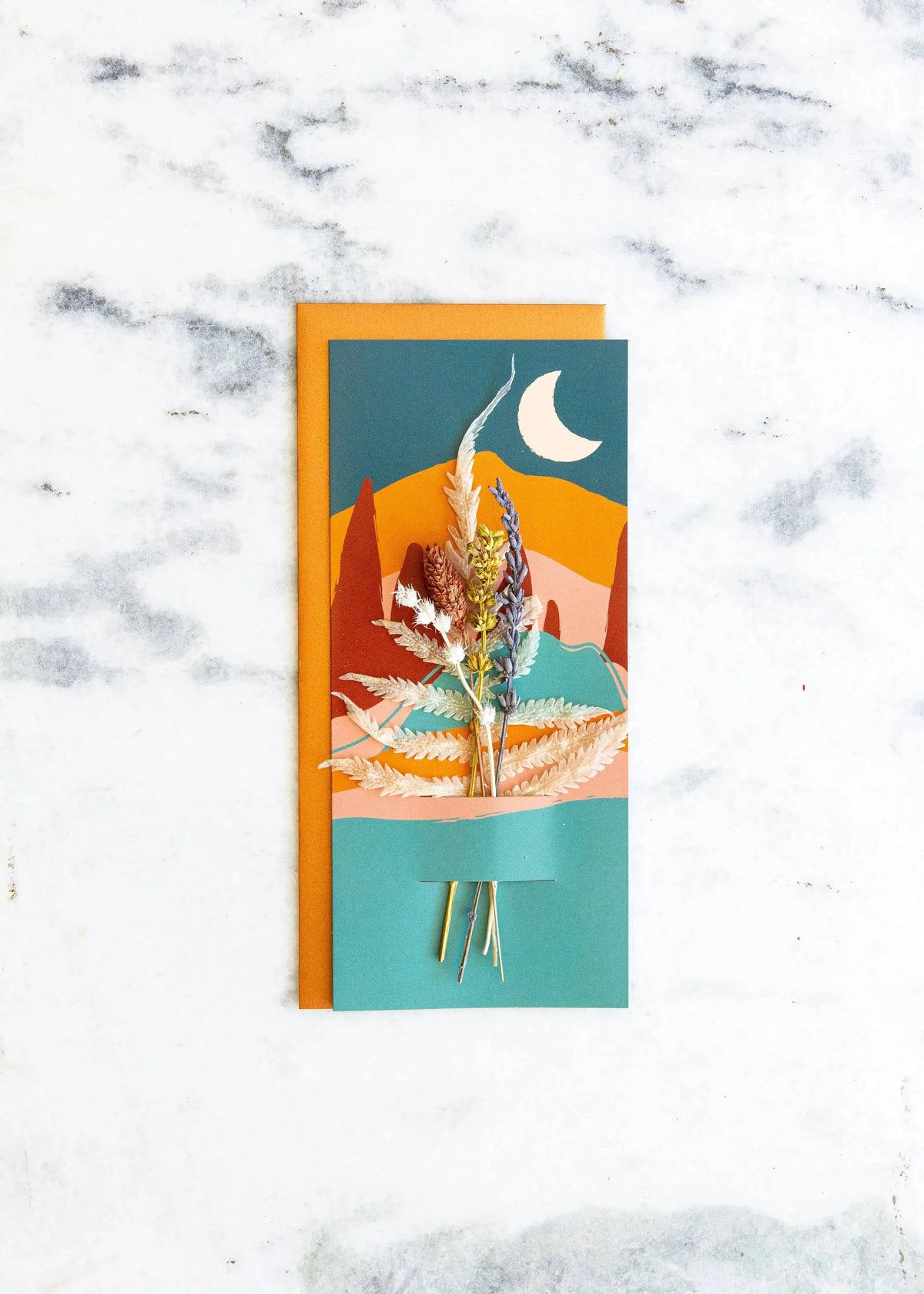 Mountains | Dried Floral Greeting Card - CosmicBlueprint7