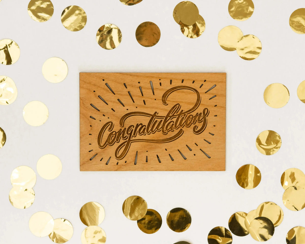 Congratulations! Real Wood Card - CosmicBlueprint7