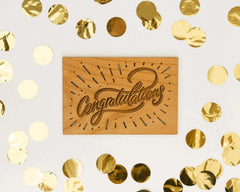 Congratulations! Real Wood Card - CosmicBlueprint7