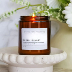 Highland Home Fragrance - Fresh Laundry | Cotton & Lily - 220g CocoSoy Candle - CosmicBlueprint7