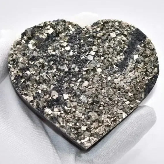 PYRITE SHUNGITE LOVE SHAPE - CosmicBlueprint7