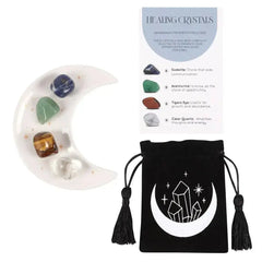 Success Healing Crystal Set with Moon Trinket Dish - CosmicBlueprint7