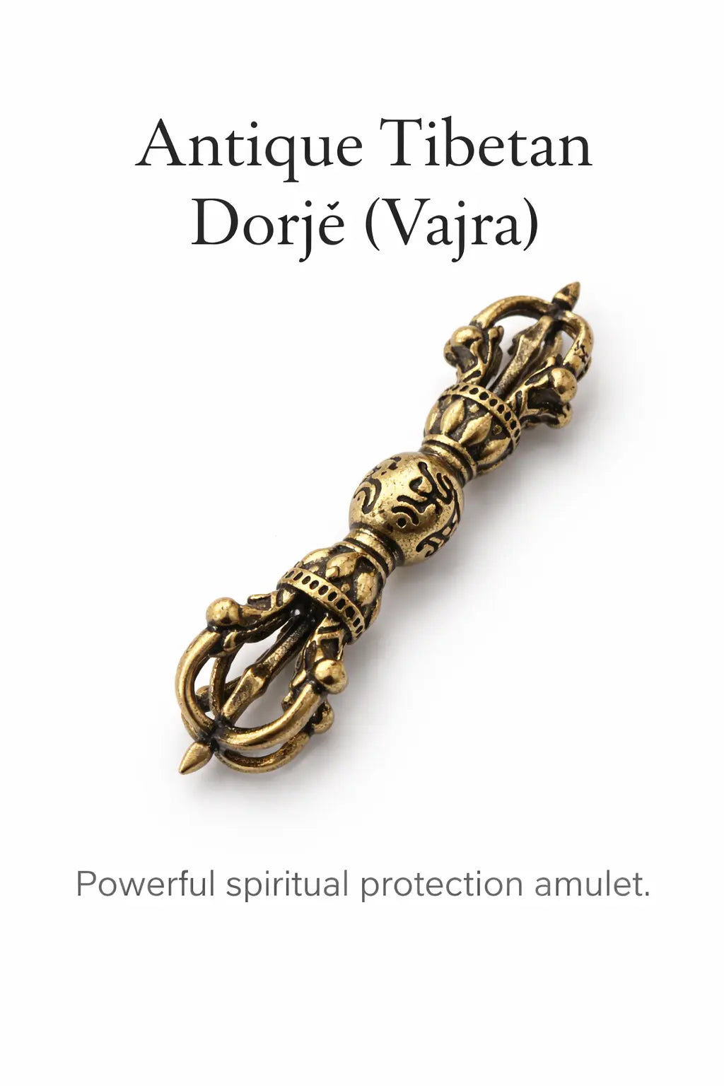 Antique Tibetan Vajra (Dorje) Protection Pendant (pocket size ) CosmicBlueprint7