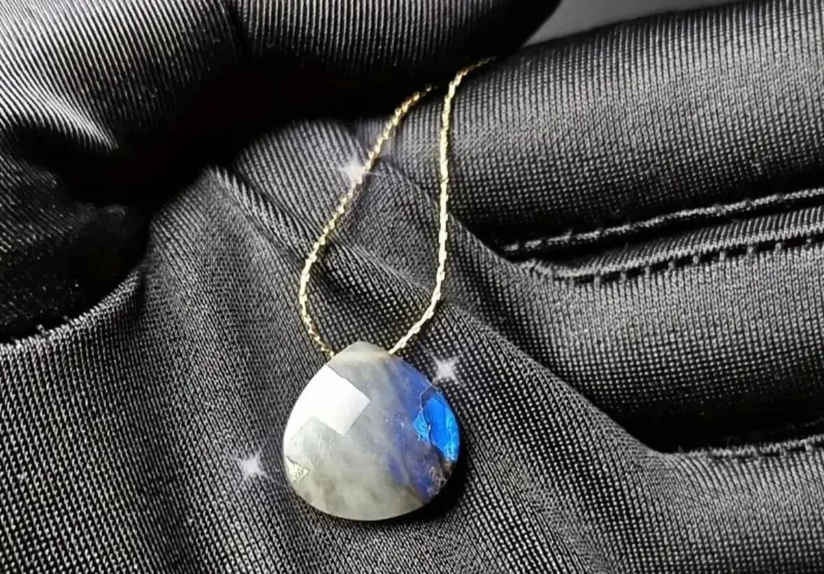 Labradorite Moon Pendant Necklace – Light of the Mystic Goddess™ | Cosmic Blueprint 7 EL™ - CosmicBlueprint7