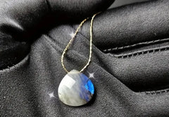 Labradorite Moon Pendant Necklace – Light of the Mystic Goddess™ | Cosmic Blueprint 7 EL™ - CosmicBlueprint7