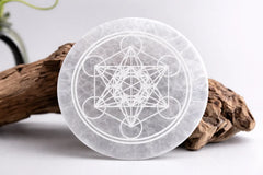 Pure Selenite Metatron Charging Plate CosmicBlueprint7