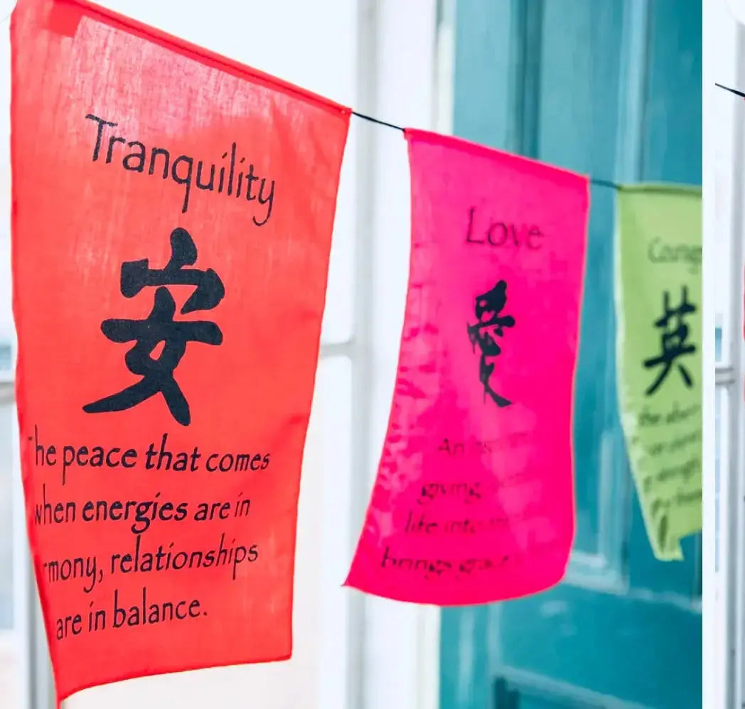 Large Prayer Flag in Bright Colors - CosmicBlueprint7