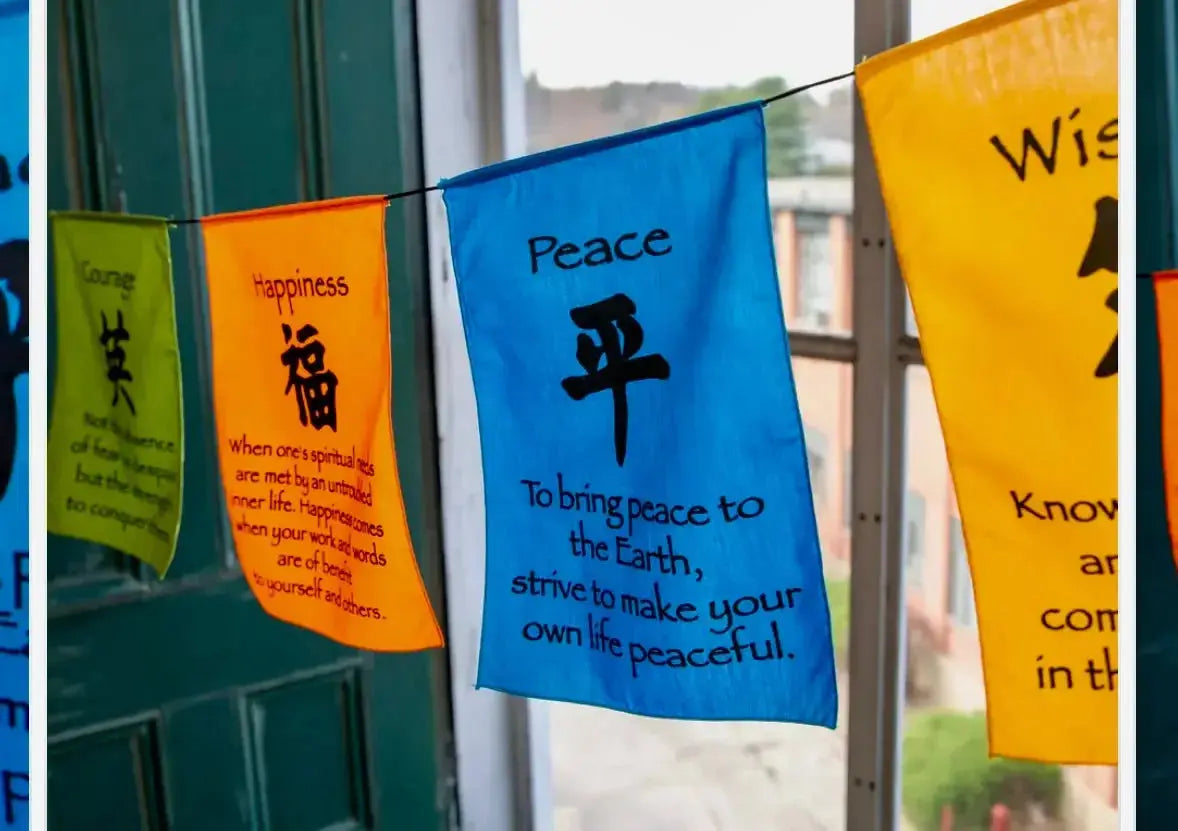 Large Prayer Flag in Bright Colors - CosmicBlueprint7