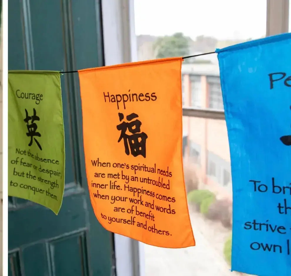 Large Prayer Flag in Bright Colors - CosmicBlueprint7