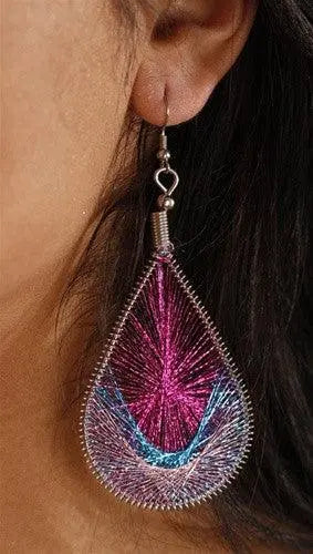 Stunning woven earring (Silk Tread)handmade products - CosmicBlueprint7