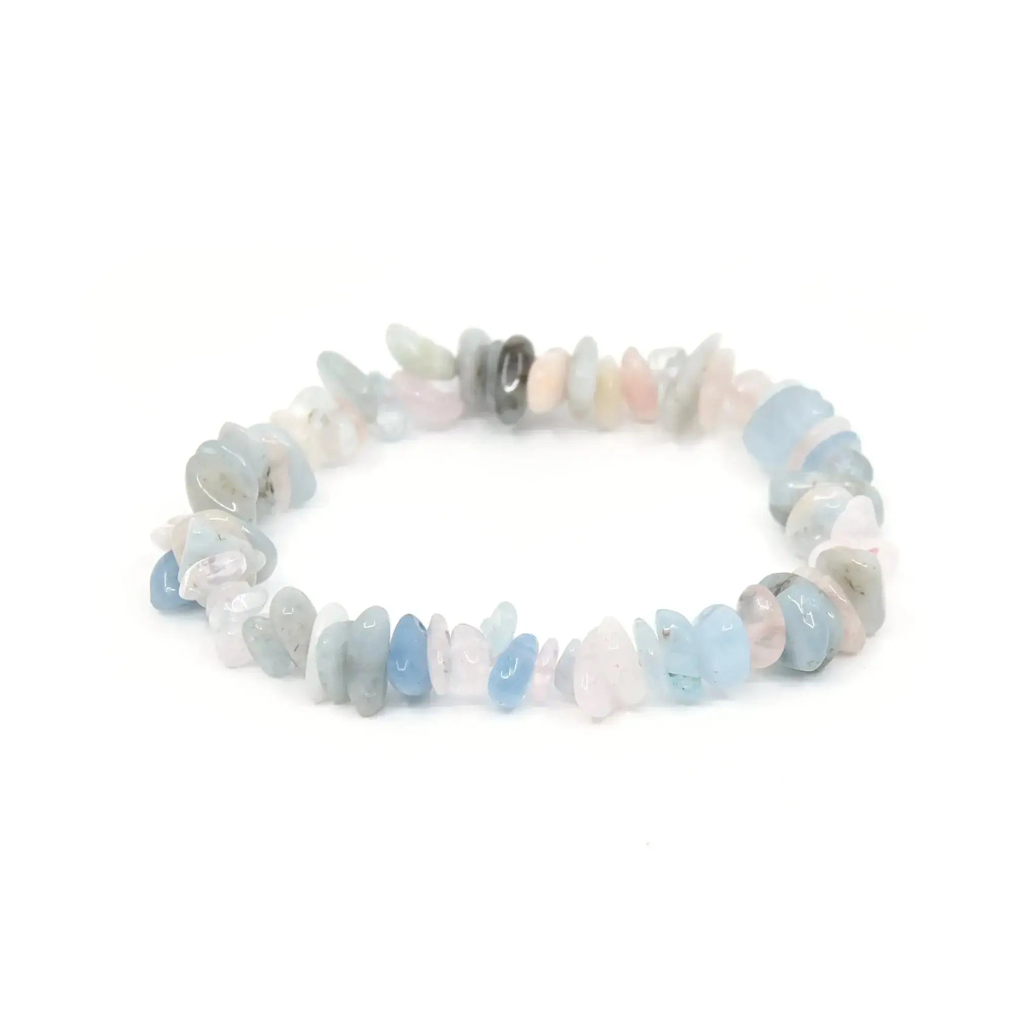 Aquamarine White Howlite and Rose Quartz Crystal Bracelet - CosmicBlueprint7