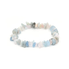 Aquamarine White Howlite and Rose Quartz Crystal Bracelet - CosmicBlueprint7