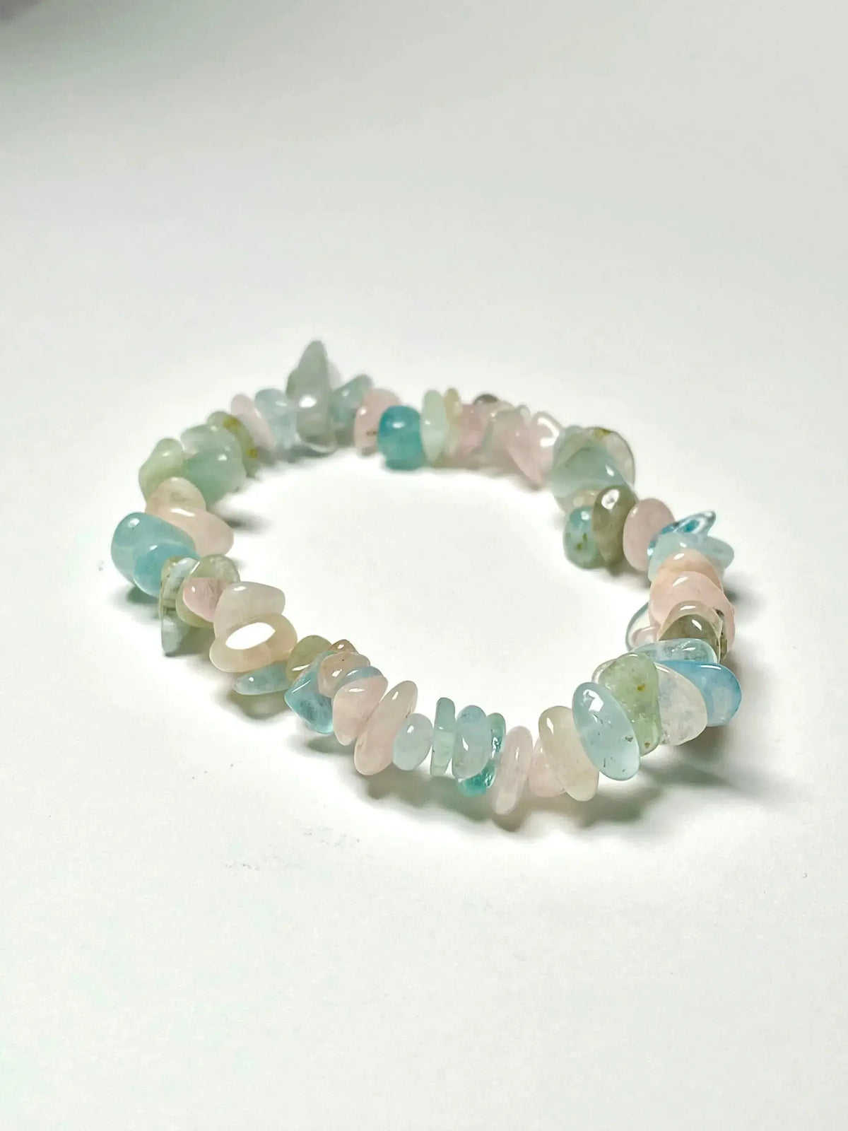 Aquamarine White Howlite and Rose Quartz Crystal Bracelet - CosmicBlueprint7