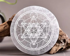 Pure Selenite Metatron Charging Plate CosmicBlueprint7