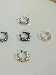 Fashionable Nose Stud Set - Zinc Alloy Rhinestone Rings - CosmicBlueprint7