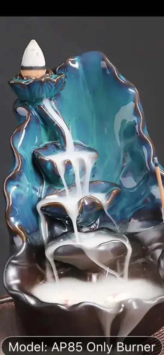 Blue water fountain incense burner - CosmicBlueprint7