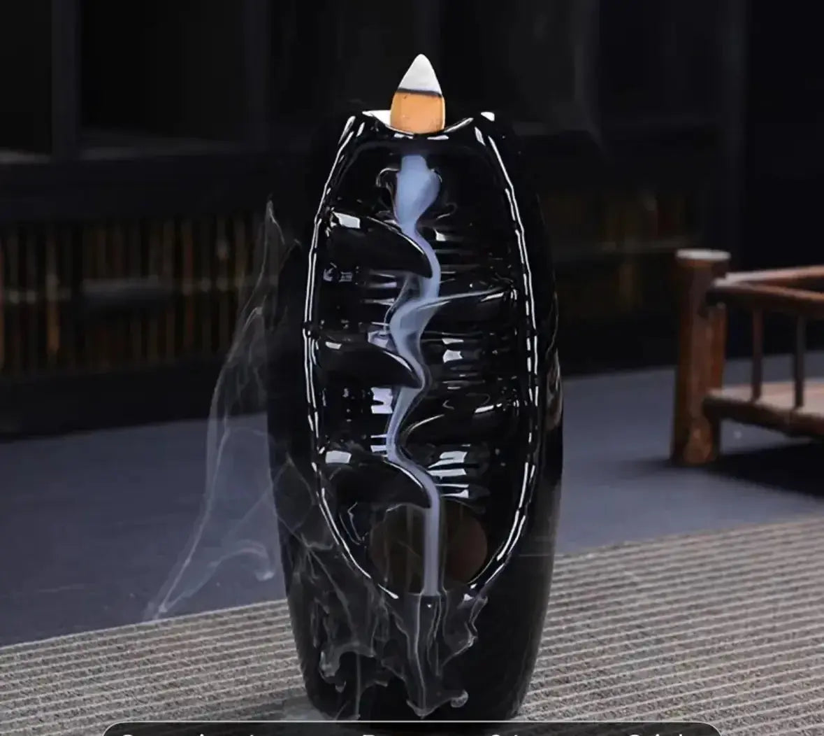 BLACK mini waterfall flowing cone incense so cute 🥰 - CosmicBlueprint7