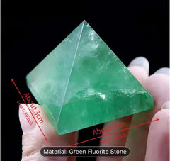 Green Fluorite Pyramid - Natural Crystal Stone 3cm - CosmicBlueprint7