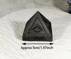 Shungite Eye of Ra Pyramid - EMF Protection & Spiritual Shielding (5cm) - CosmicBlueprint7