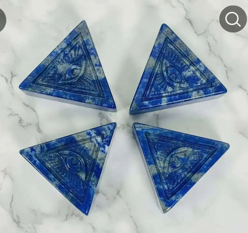 Lapis Lazuli Eye of Ra Pyramid - Third Eye Activation & Wisdom (5cm) - CosmicBlueprint7